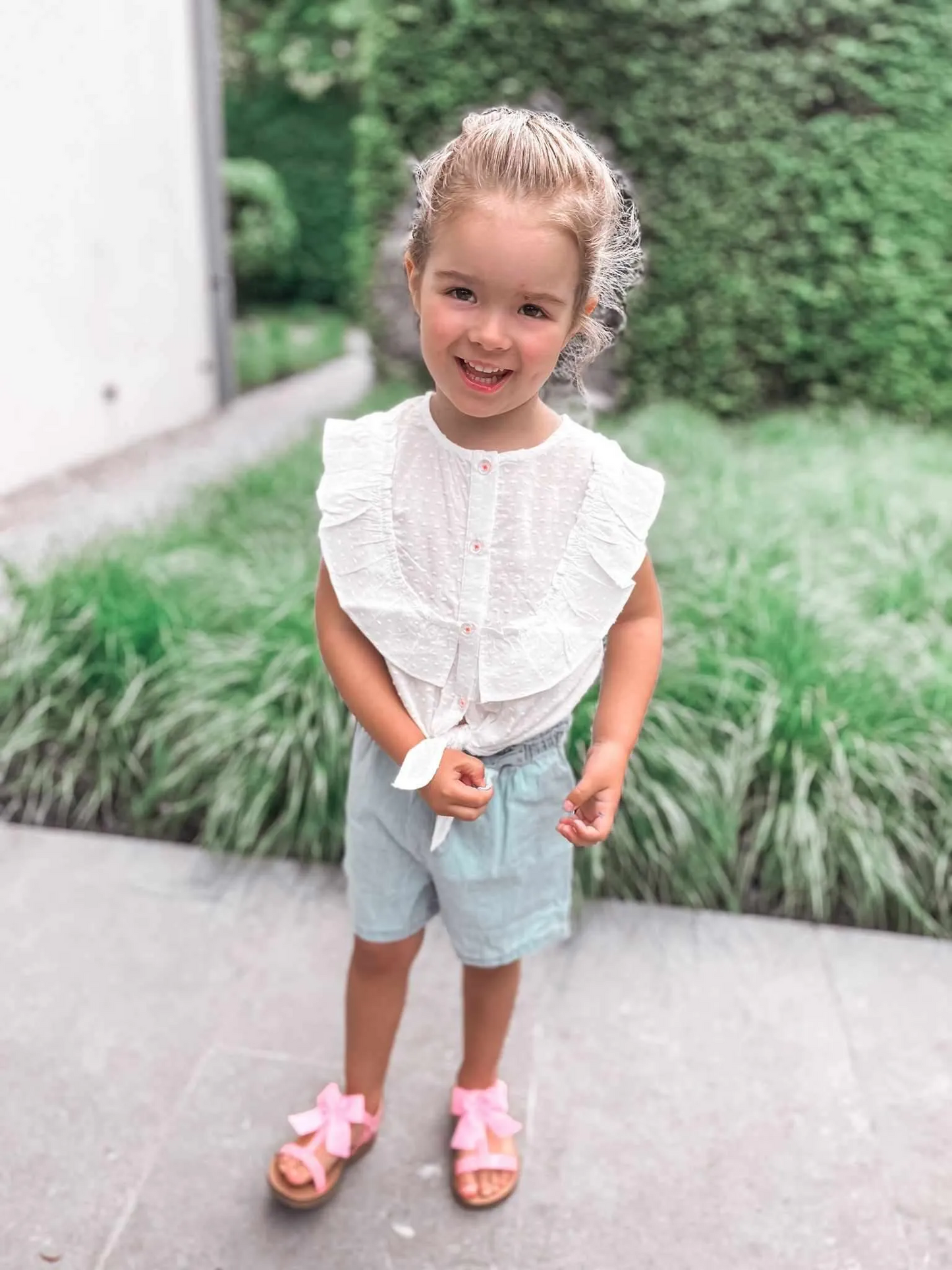 Setje wit bloesje en Jeansshort