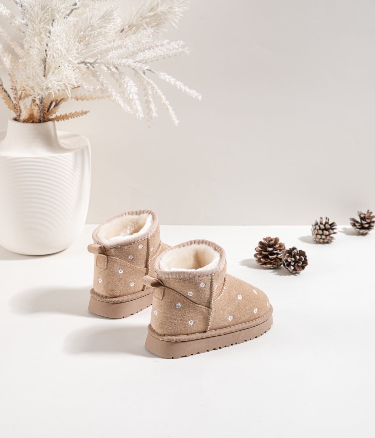 Boots beige bloem