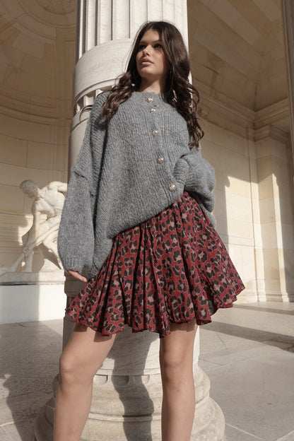 Uitlopende rok met luipaardprint