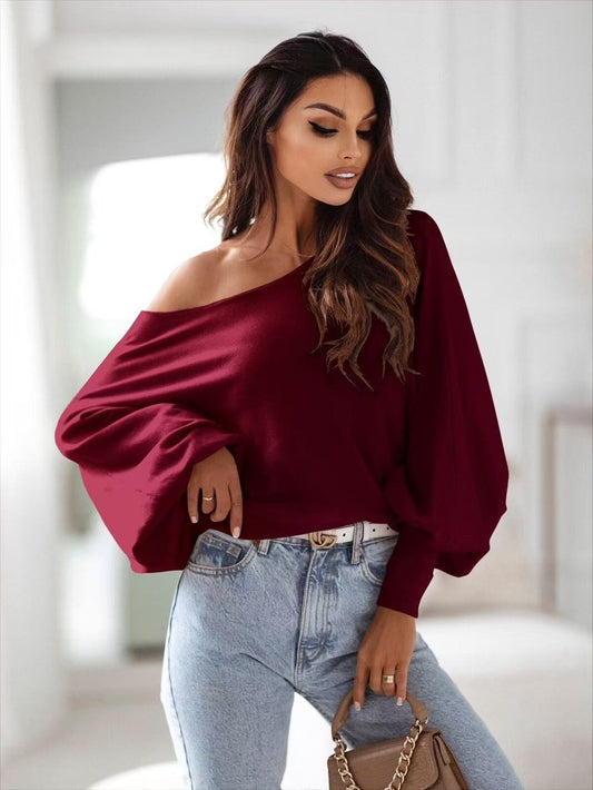 Off shoulder trui