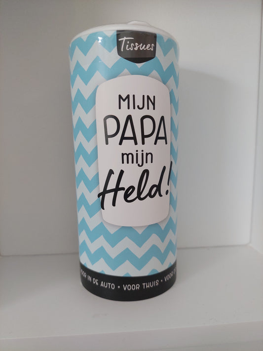 Trekzakdoekjesdoos 'mijn papa mijn held'