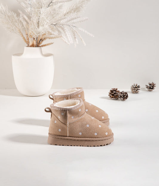 Boots beige bloem